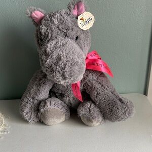 2007 Wishpets Large Gray plush Hippo “Himpo” from Schlitterbahn Water Park